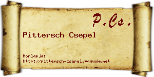 Pittersch Csepel névjegykártya